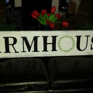 Farmhouse Wood Sign with Wreath Distressed Wood Extra Large Rustic Wall Hanging Primitive Decoration Fixer Upper Sign Housewarming Gift