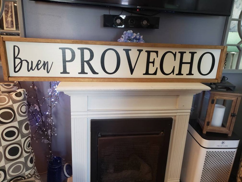 Buen Provecho Sign Extra Large Kitchen Sign Wall Hanging Wood Etsy
