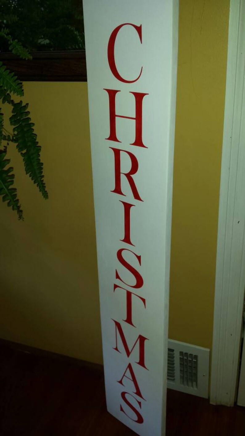 Entryway Sign Reversible Vertical Distressed Wood Rustic Extra Large Sign Oversized Primitive Decor Merry Christmas Wood Porch Sign 5 Ft