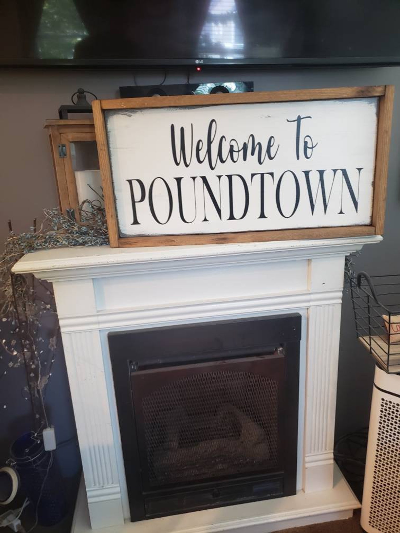 to Poundtown Sign Bedroom Decor Wood Wall Hanging Etsy
