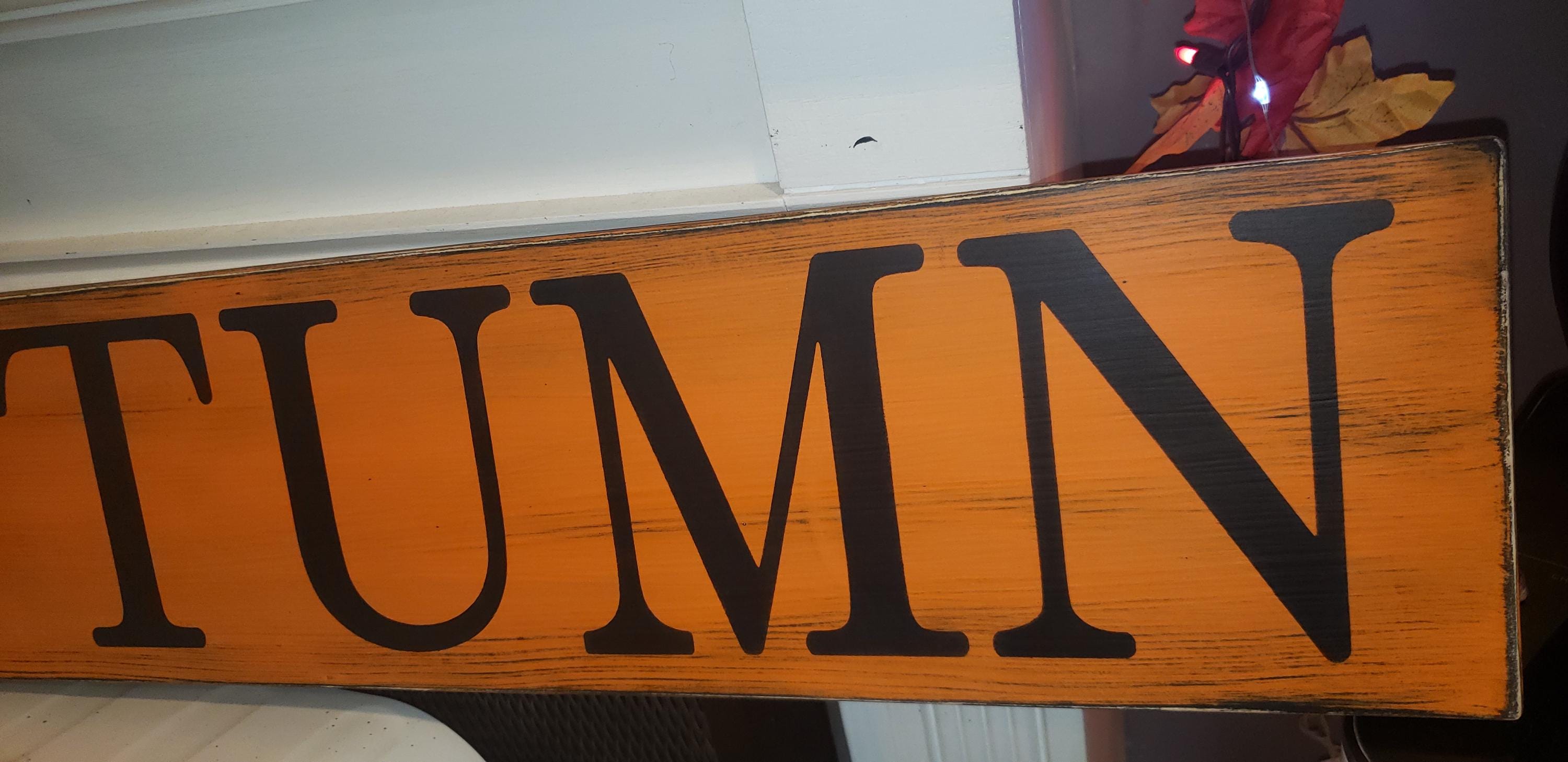 Autumn Sign Large Wall Hanging Fall Decor Wood Sign Entryway Distressed ...
