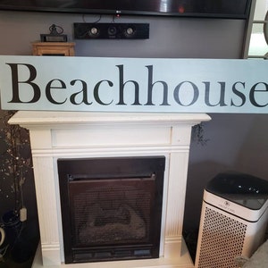 Beachhouse Sign Nautical Decor Horizontal Wall Hanging Beach Decor Sign Cottage Chic Beach Sign Large Sign 10x48 Beach Sign Beach House