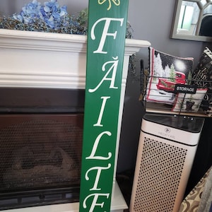 Failte Porch Sign Gaelic Irish Welcome Reversible Sign Distressed Wood ...