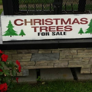 Christmas Trees For Sale Wood Sign Christmas Sign Distressed Wood Holiday Decor Wall Hanging Rustic Primitive Farmhouse Fixer Upper Sign