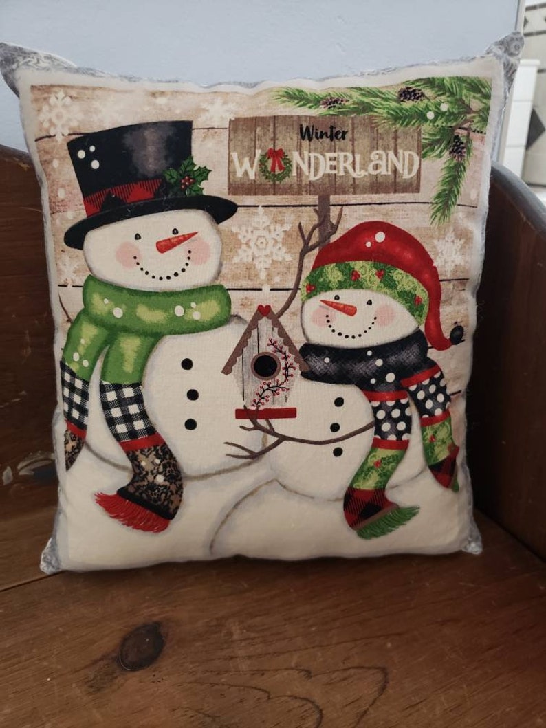 Snowman Pillow Christmas Decoration Primitive Muslin Porch - Etsy
