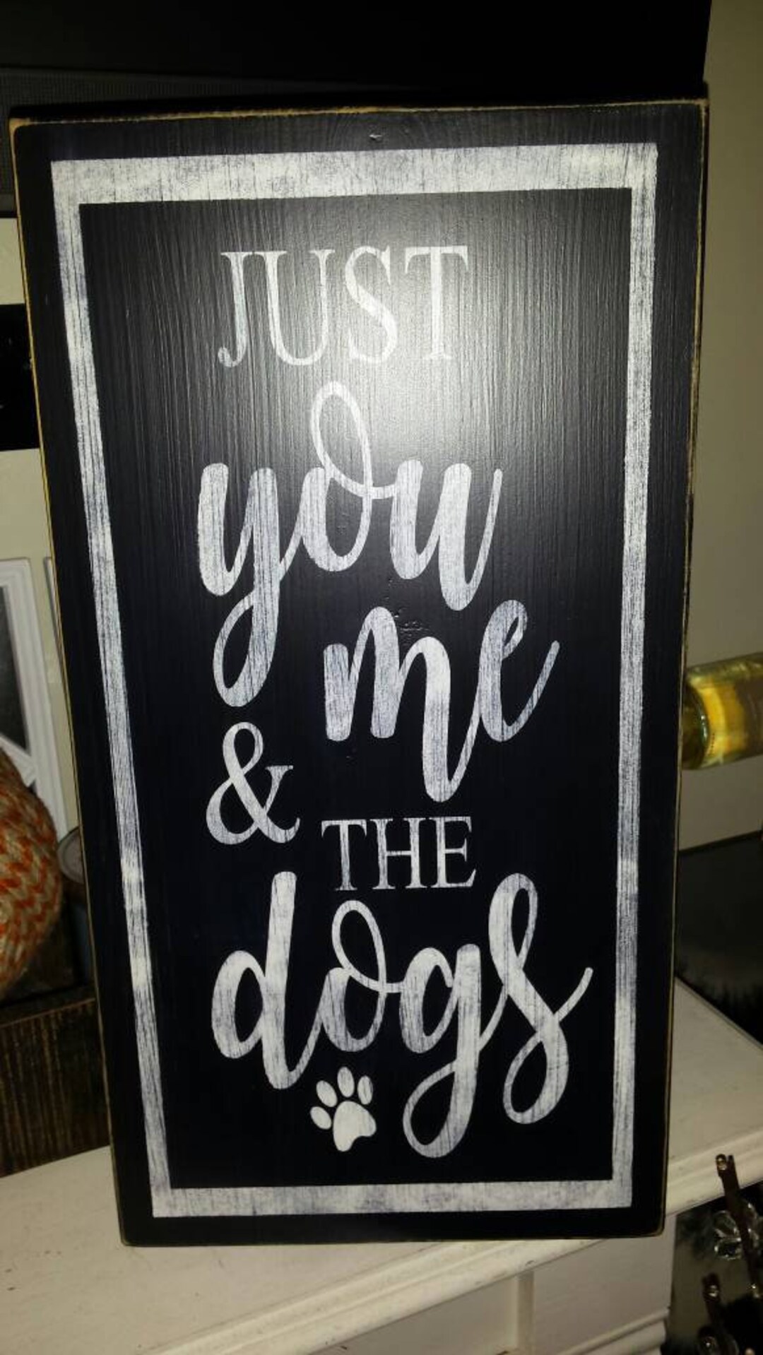 Cartello In Legno You Me And The Dogs | Targhetta 12x12 Cm | Decorazione Rustica Per Amanti Dei Cani | Regalo Originale