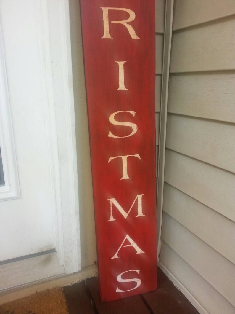 Merry Christmas Wood Porch Sign Rustic Reversible Entryway - Etsy