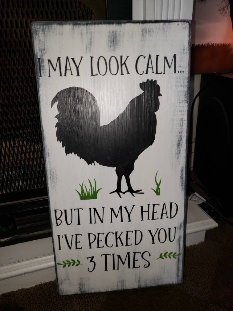 Cartello In Metallo Umoristico 'Warning Do Not Make The Chickens Angry' - 20,3x30,5 Cm - Decorazione Per Casa, Fattoria E Giardino - 2