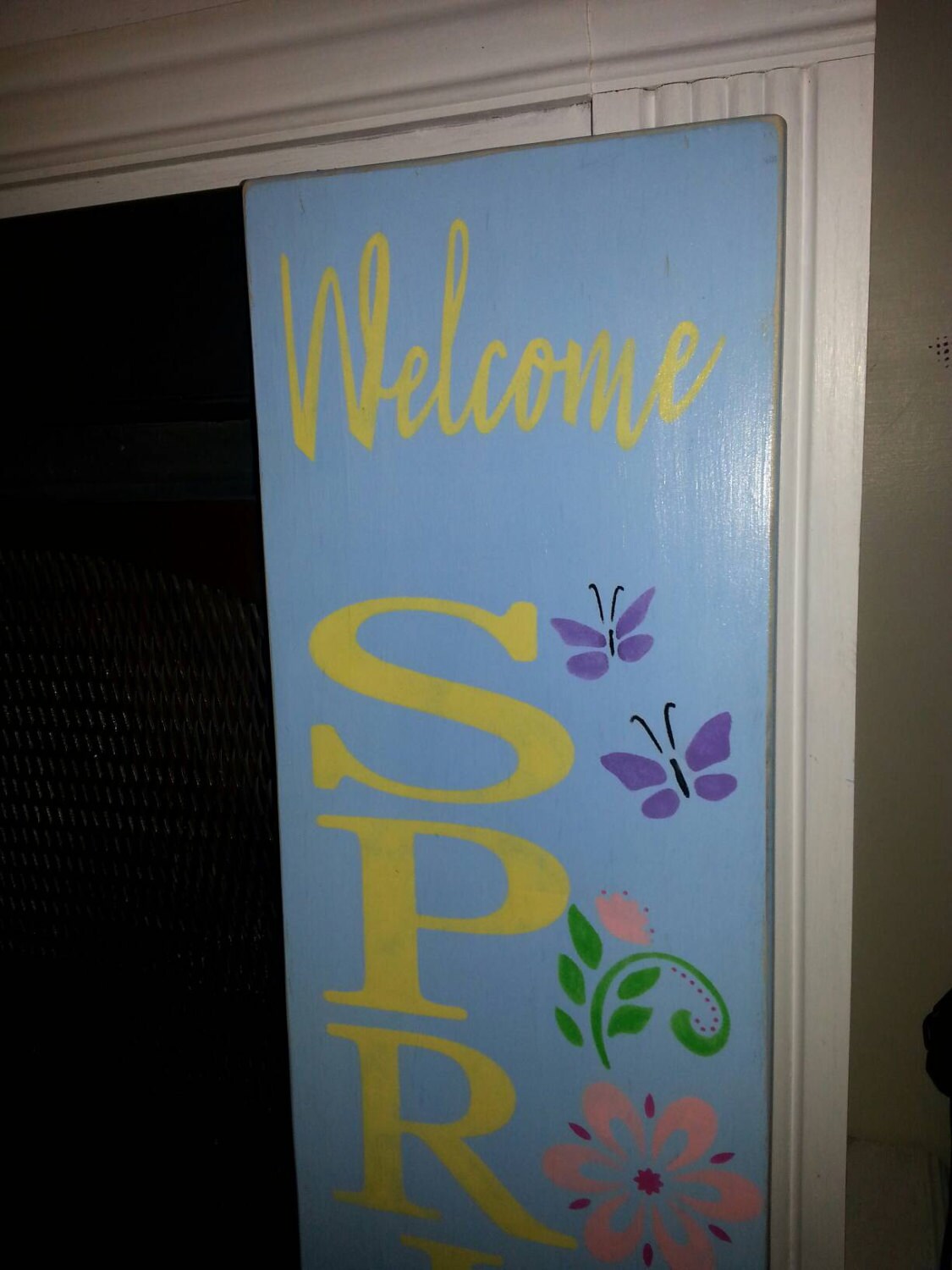 Spring Vertical Porch Sign Welcome Spring Reversible Wood Sign ...