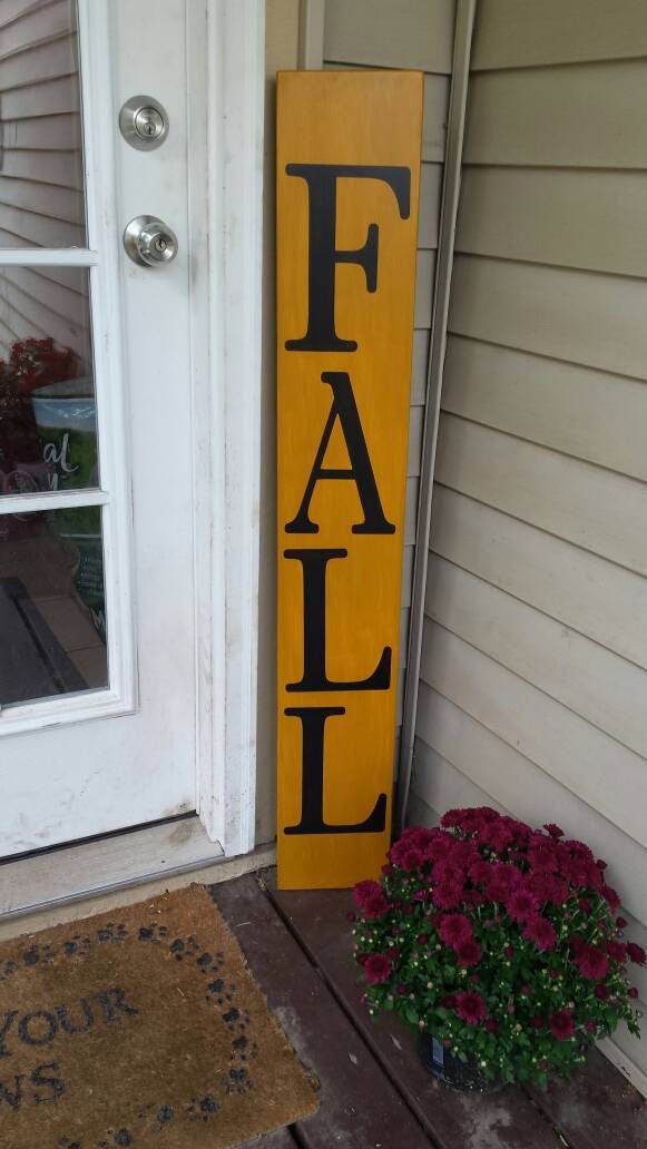 Fall Wood Sign Porch Sign Entryway Sign Distressed Wood Rustic | Etsy