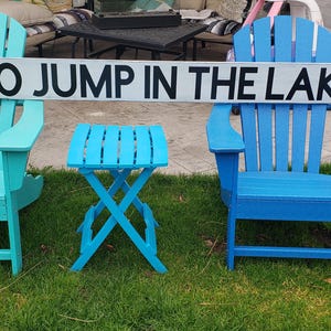 Lake Sign Go Jump in the Lake Sign 6 Ft Large Wood Wall Hanging Rustic Lakehouse Decor Funny Lake Sign Summer Cabin River Sign Minimalist