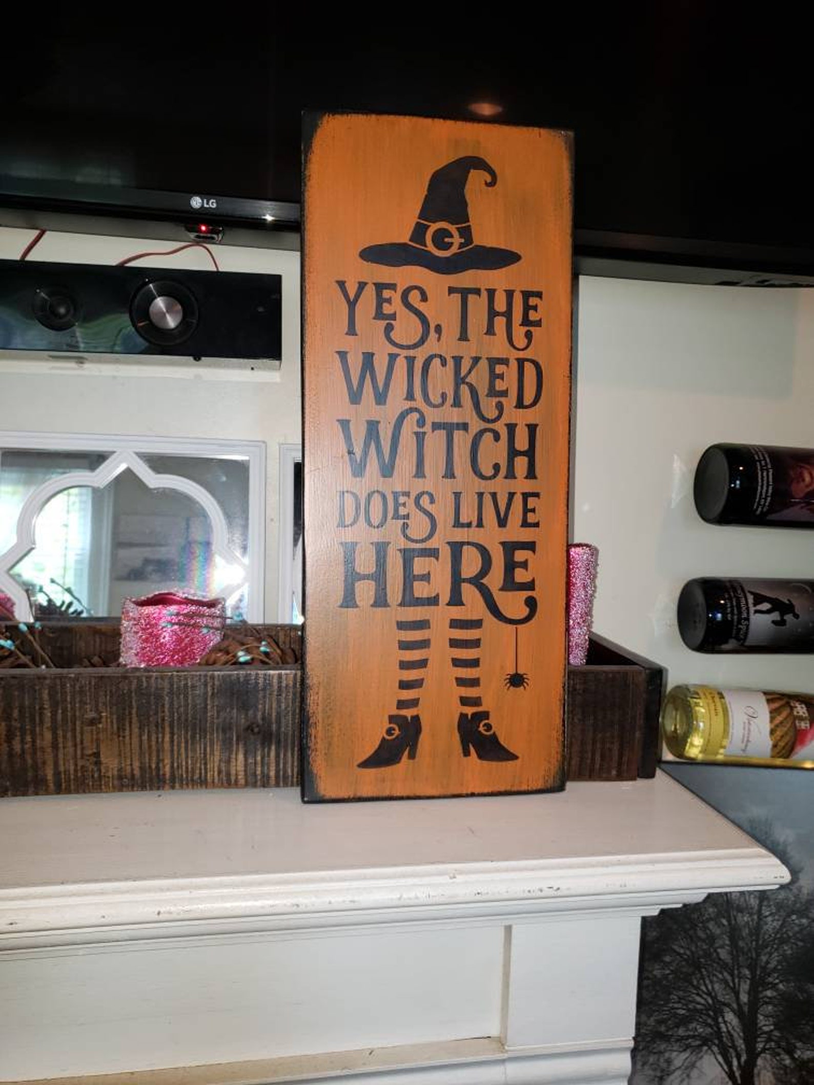 Yes the Wicked Witch Does Live Here Sign Witch Porch Sign - Etsy
