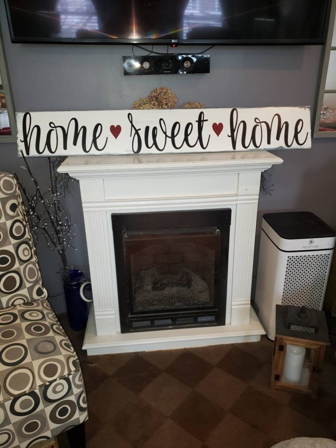 Home Sweet Home Sign Wood Sign Wall Hanging Distressed Wood Rustic ...