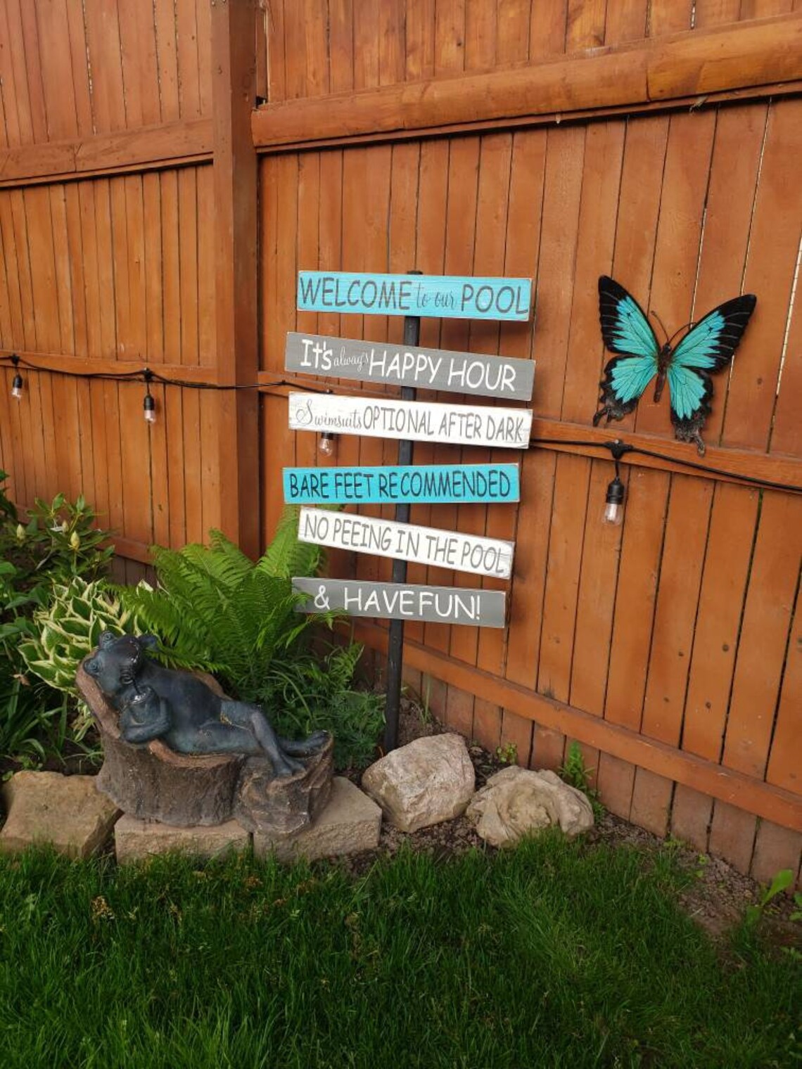Pool Sign Pool Directional Porch Sign Cedar Wood Fun Pool Destination ...
