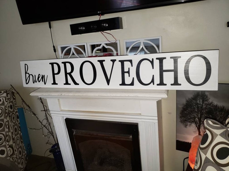 Buen Provecho Sign Extra Large Kitchen Sign Wall Hanging Wood Etsy