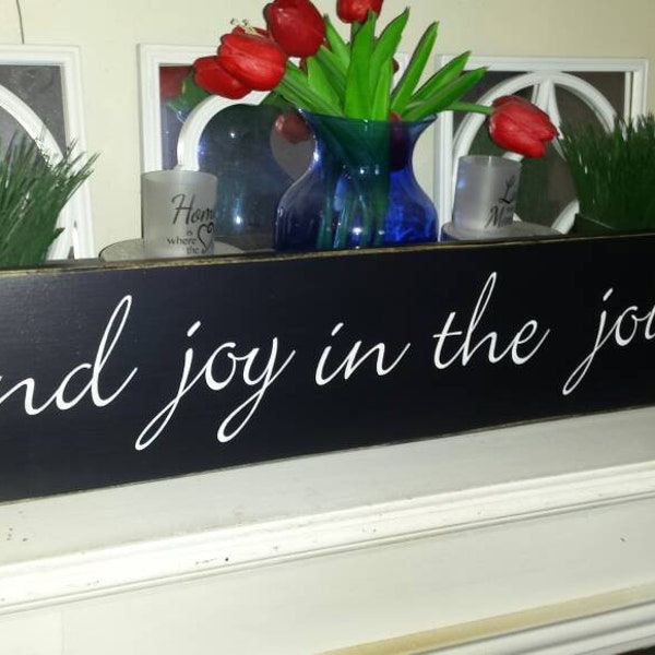 Find Joy In The Journey Distressed Wood Sign Inspirational Quote Primitive Farmhouse Decor Shelf Sitter Adventurer Traveler Gift Wanderlust