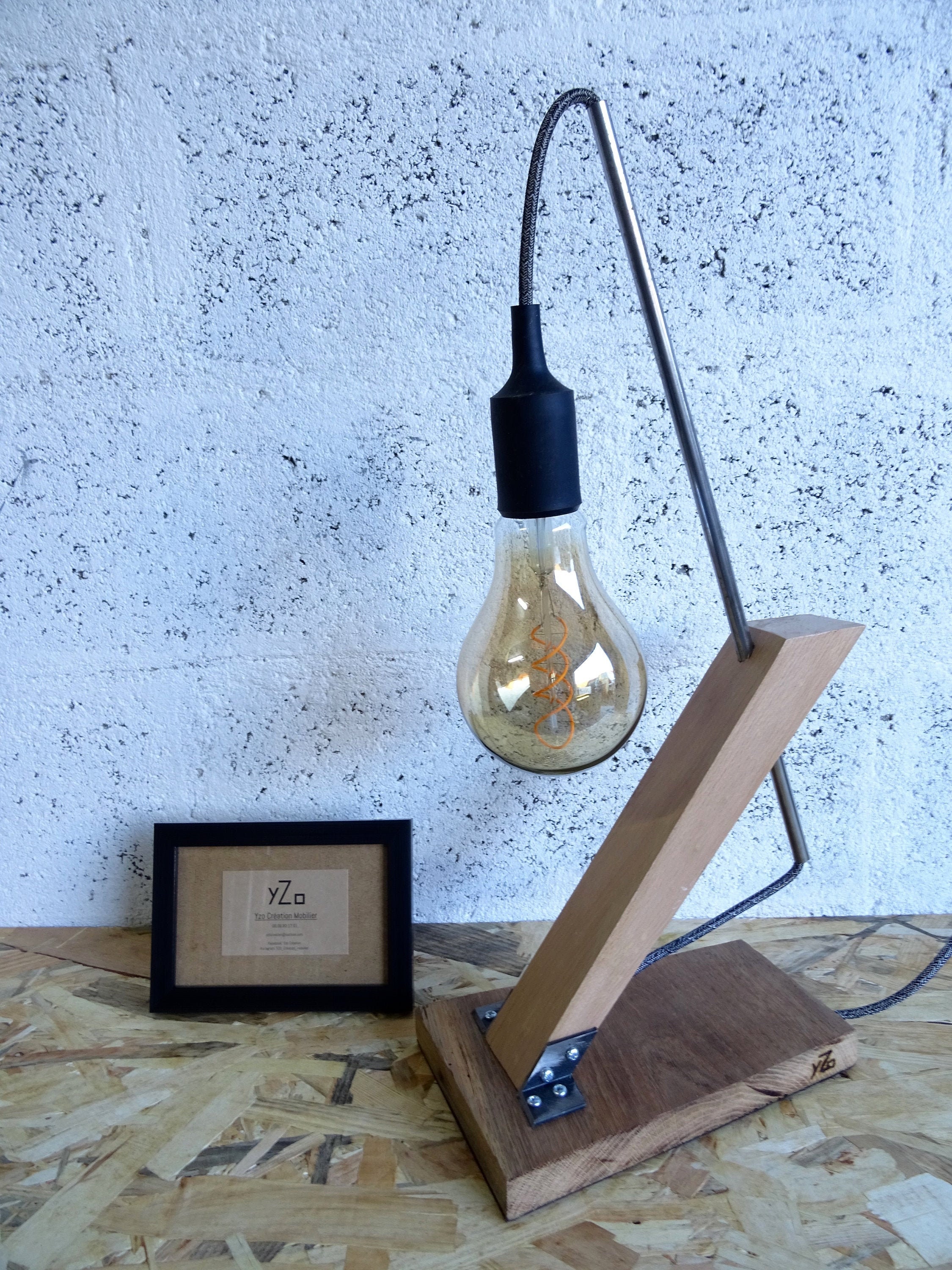 Lampes Bois et Acier Design Vintage Industriel