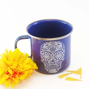 Vintage cup with mexican skull