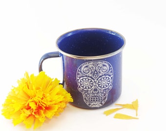 Vintage cup with mexican skull