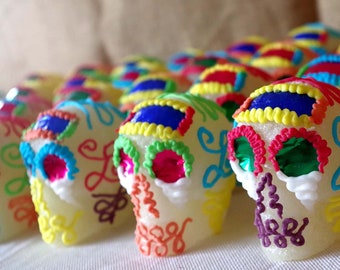 Artisanal Mexican sugar skulls for Day of the Dead small size