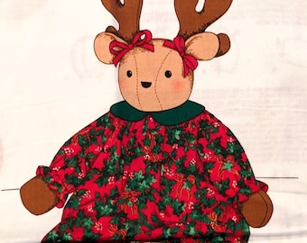 Noelle The Little Reindeer Printed Fabric Panel Stuffed Toy