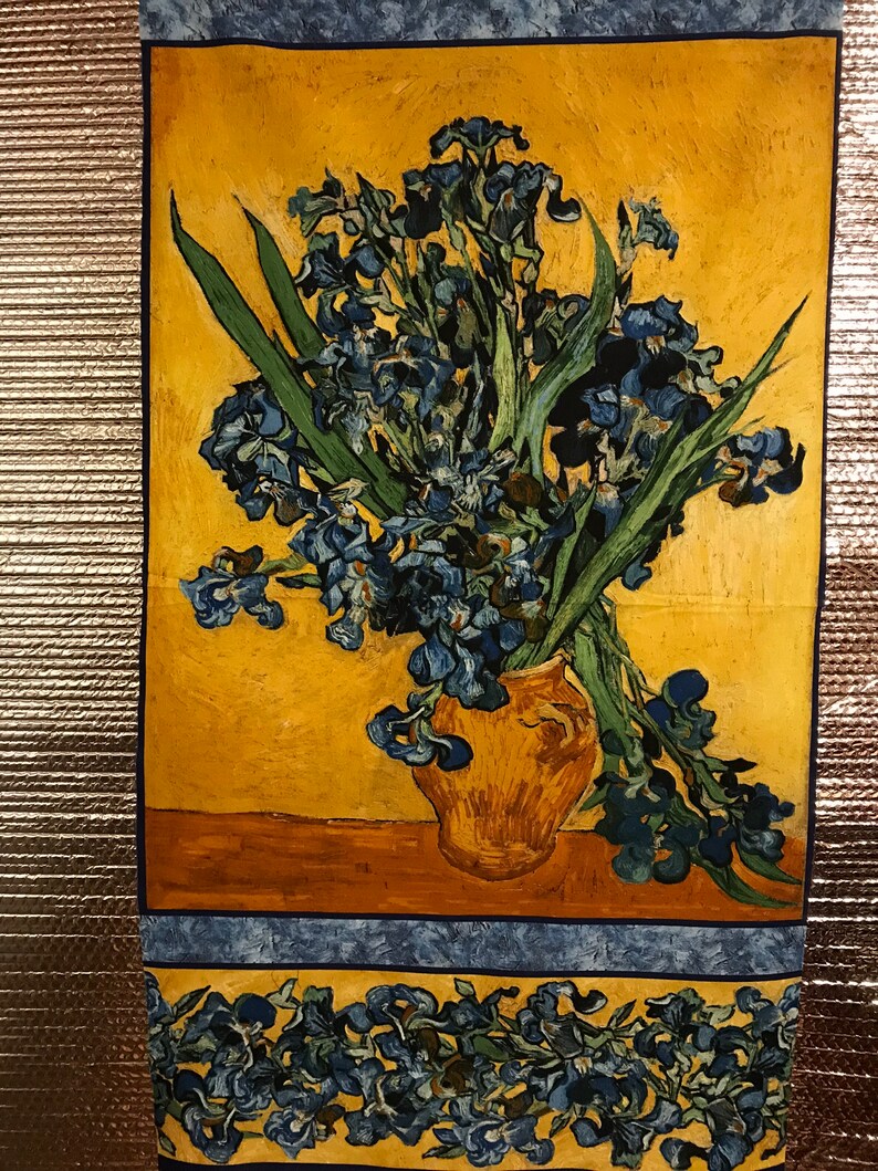 Vincent Van Gogh Iris Fabric Panel by Robert Kaufman 23 Etsy