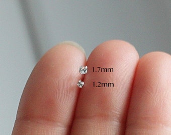 Super tiny crystal diamond earring / nose stud - teeny tiny stud