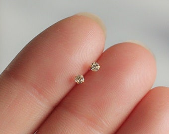 Kleine microkristallen diamanten oorbel/neusknop 1,7 mm