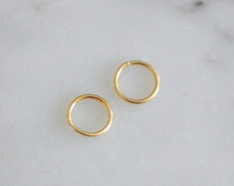 S925 gold - Tiny snugg hoop earrings/nose studs gold 7mm