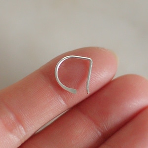 Tiny D wire hoop earrings open hoops huggie hoops image 5