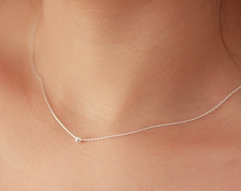 Tiny bead necklace, dainty necklace