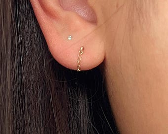 Small huggie threader earrings - extra snuggie