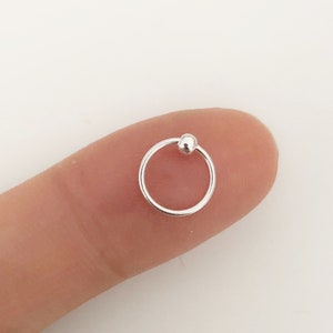 Kleine Creolen mit Kugelverschluss, Sterling Silber Creolen, kleine Hoop Ohrringe