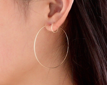 Dainty thin silver gold hoop earrings, dainty hoop earrings