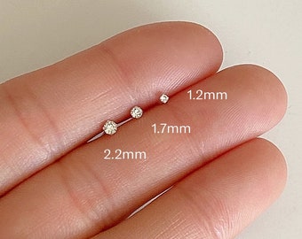 Kleine microkristallen diamanten stud, sierlijke stud oorbel/neus stud