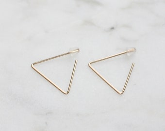 Triangle wire earrings, geometric, minimal earrings