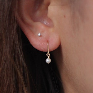 Teeny tiny pearl earrings