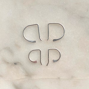 Tiny D wire hoop earrings open hoops huggie hoops image 2