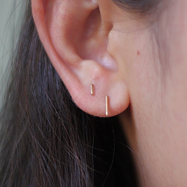 Minimal thin bar earrings, bar studs