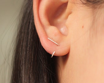 Hugging bar earring, bar earrings, staple earring, minimal earrings