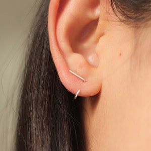 Hugging bar earring, bar earrings, staple earring, minimal earrings