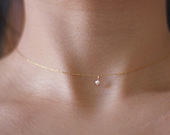 Ultra fine mini pearl necklace