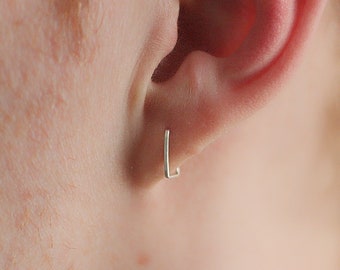 Minimal square women men earring - huggie hoops - sleeper earrings