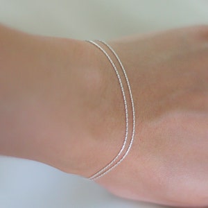 Simple thin double bracelet, dainty bracelet