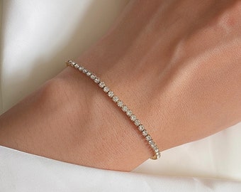 Diamond tennis bracelet, cz bracelet, dainty bracelet