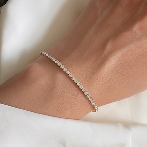 Diamond tennis bracelet, cz bracelet, dainty bracelet image 1