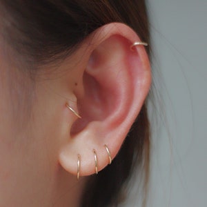 Small Hoop Earrings, Sleeper Earrings, Silver Hoop, Helix Hoop, Cartilage Hoop, Tragus Hoop, 5mm 6mm 7mm 8mm 9mm 10mm 12mm