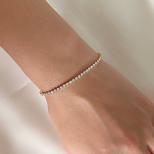 Diamant Tennisarmband, CZ Armband, zierliches Armband Bild 4