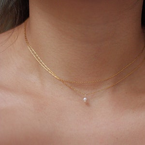 Ultra fine double layered mini pearl necklace