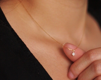 Ultra fine mini pearl necklace